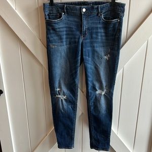 14 Skinny Distressed White House Black Market Jeans